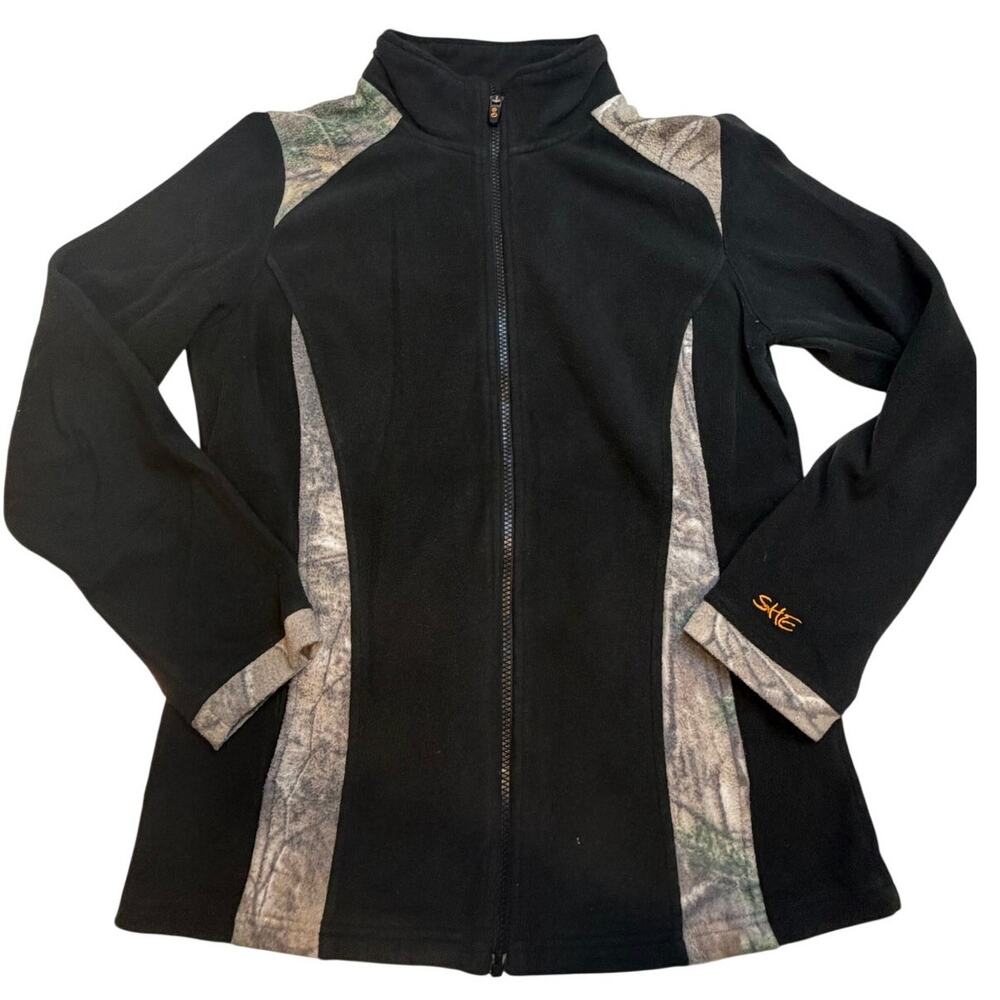 SHE Outdoor Black Camouflage Women's Zipper Jacket Size Large